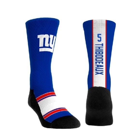 NWT -  NFL New York Giants Kayvon Thibodeaux Jersey Crew Socks – Size L/XL - Picture 1 of 9